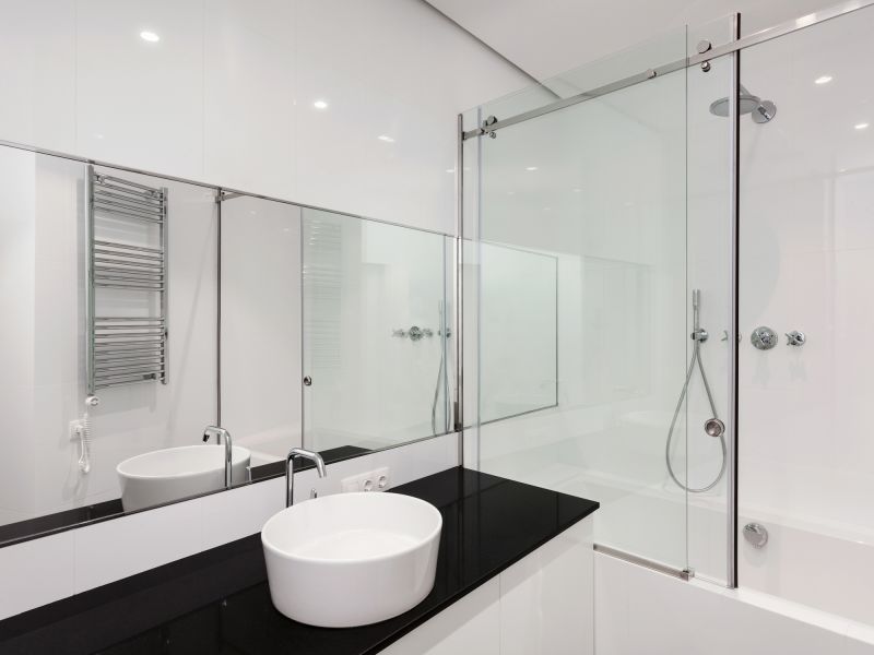 Glass Shower with Chrome Accents